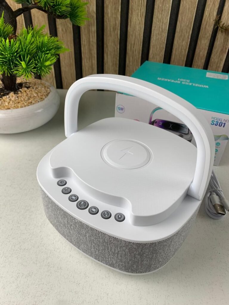 Haut-Parleur Bluetooth Portable S301 à LED RGB avec Chargeur Sans Fil 15W