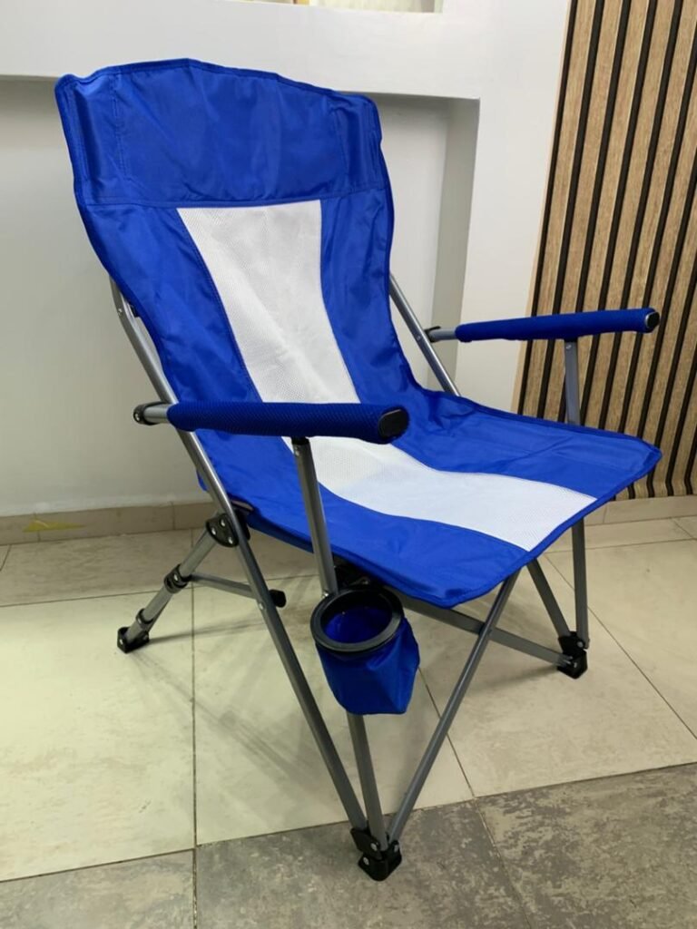 Chaise de Camping Pliable Légère et Durable avec Porte-Gobelet