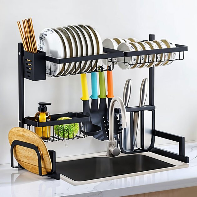 Égouttoir à Vaisselle en Acier organisation et Élégance au-dessus de l’Évier