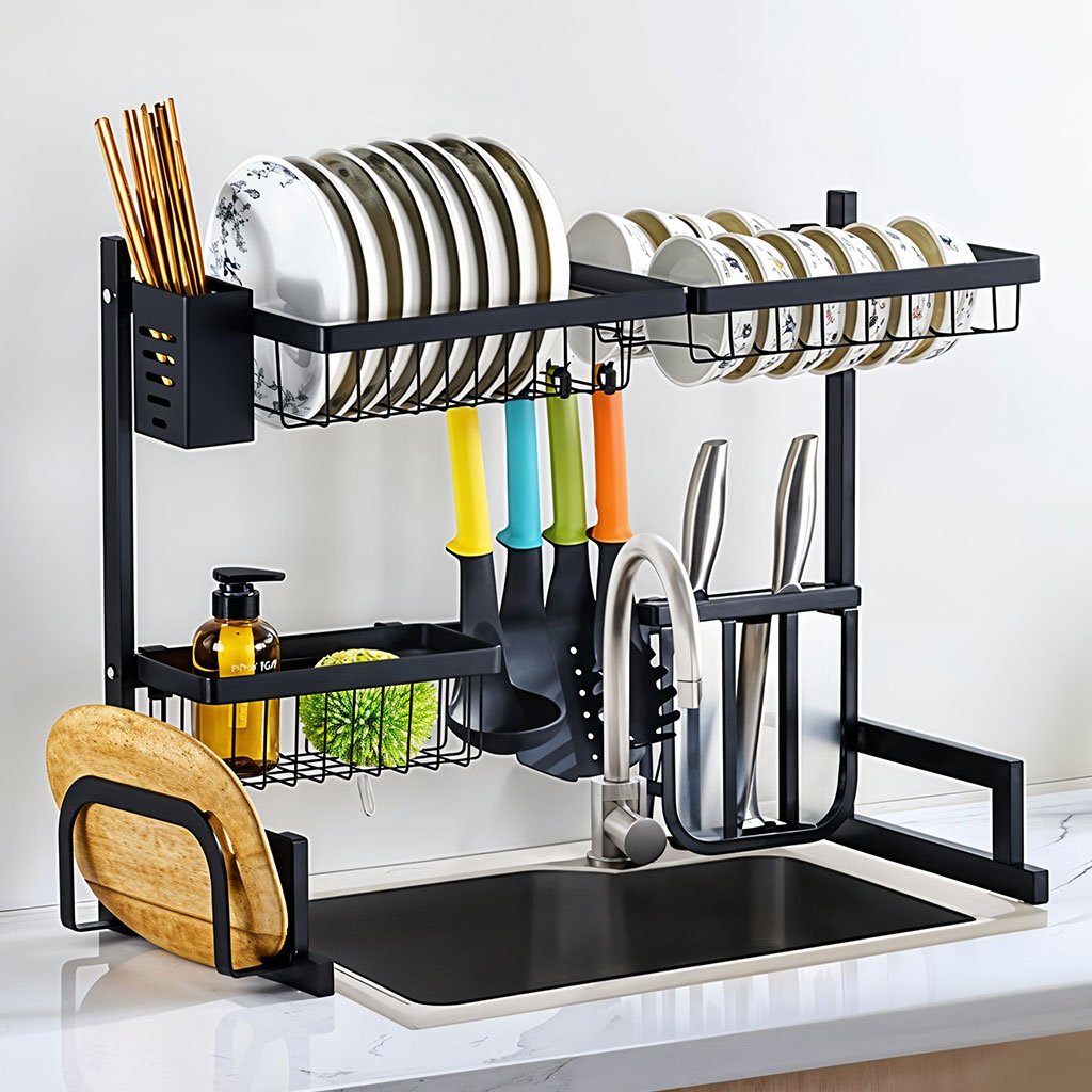 Égouttoir à Vaisselle en Acier organisation et Élégance au-dessus de l’Évier