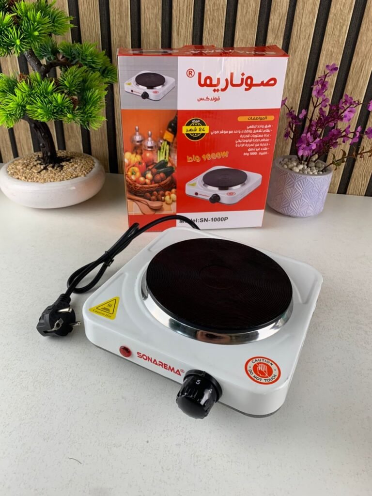 Cuiseur Électrique Compact 1000W à Température Réglable – Plaque de Cuisson en Fonte