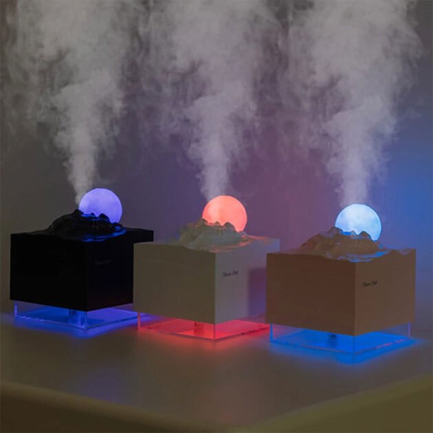 Humidificateur Cube 300ml avec Veilleuse Lunaire