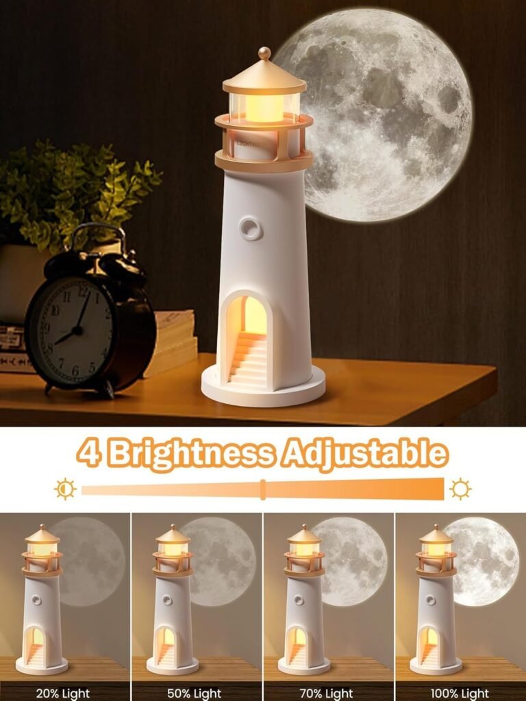 Veilleuse Lune Projecteur LED – Lampe Phare Rechargeable avec Télécommande