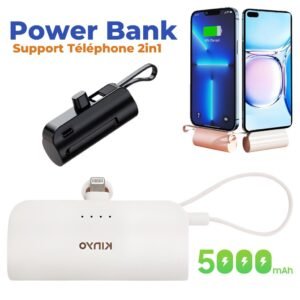 PowerBank 5000mAh et Support Téléphone 2en1 – Énergie et praticité dans votre poche