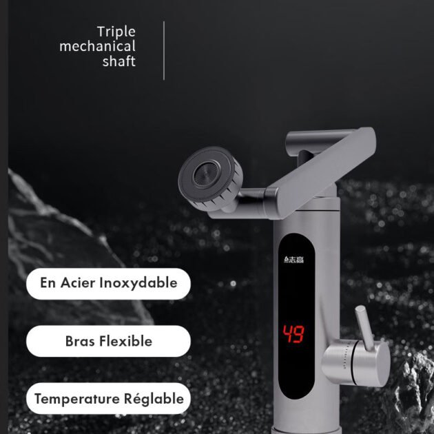 Robinet Chauffant Électrique Instantané – Écran LED Température, Design Moderne