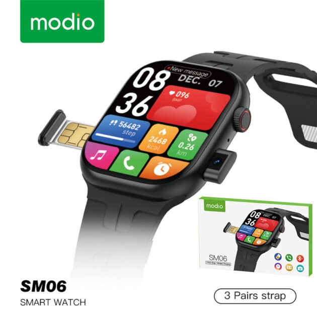 Smartwatch Modio SM06 avec Carte SIM, Appel HD et Camera