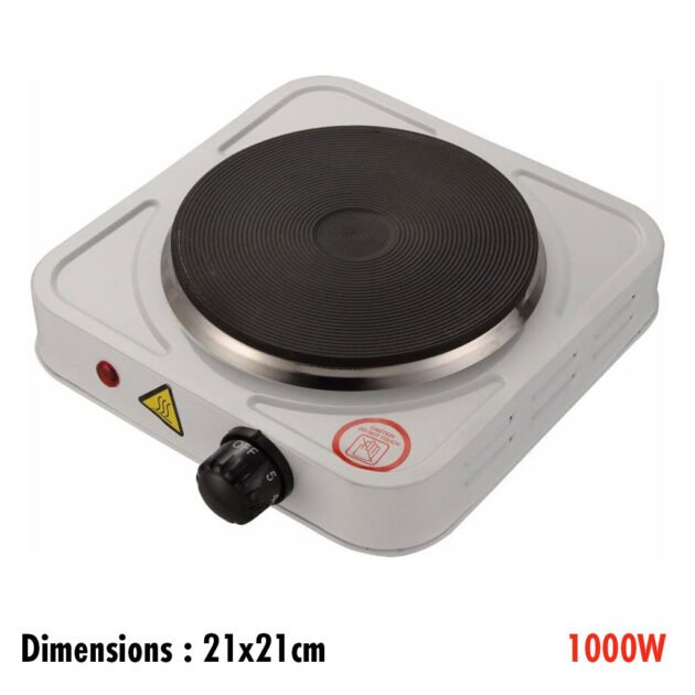 Cuiseur Électrique Compact 1000W à Température Réglable – Plaque de Cuisson en Fonte