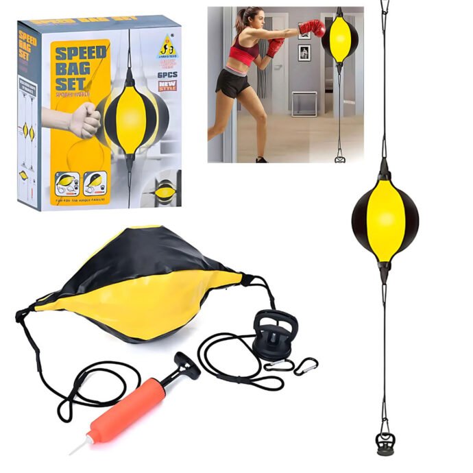 ⁦Ensemble Sac de Boxe Speed Bag SET 6PCS – L’entraînement fun et dynamique à la maison⁩ - الصورة ⁦4⁩