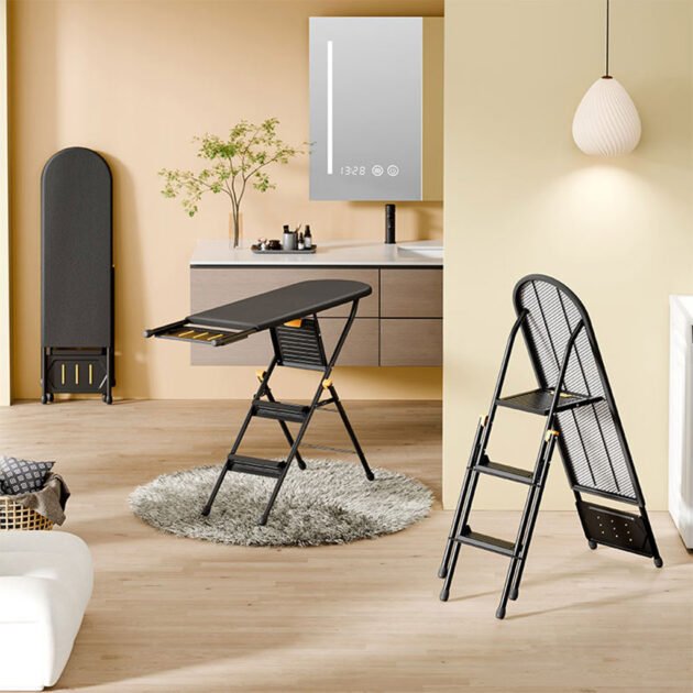 Planche à Repasser Multifonction avec Escabeau 3en1