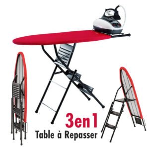 Planche à Repasser Multifonction avec Escabeau 3en1
