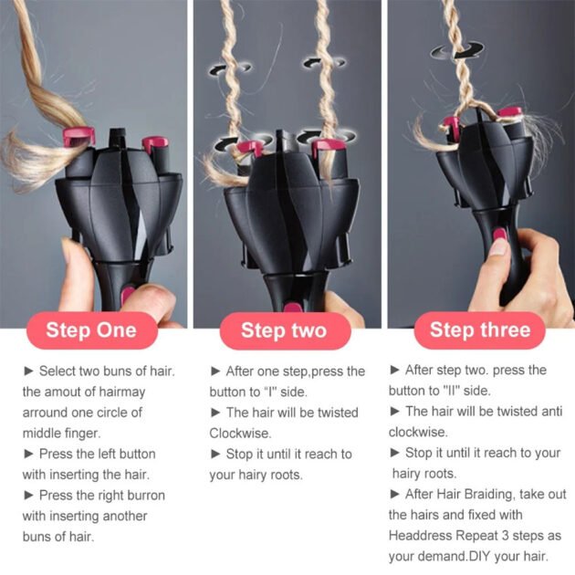 Machine à Tresses Automatique – Coiffure Facile et Rapide, Torsion 360°