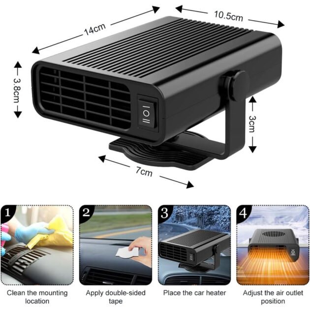 Chauffage et Refroidisseur de Voiture 2-en-1 – Confort 360° Toute l'Année