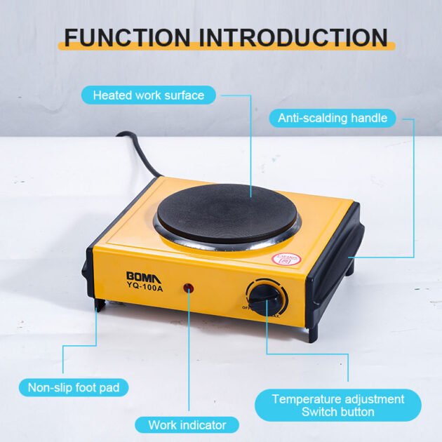 Plaque Chauffante Électrique 1000W – Chauffage Rapide et Polyvalent