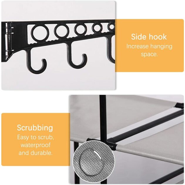 Penderie à vêtements robuste en métal à 5 niveaux