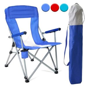 Chaise de Camping Pliable Légère et Durable avec Porte-Gobelet