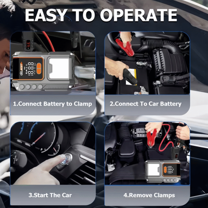 ⁦Booster Batterie Beetro BE170 4-en-1 – L'Ultime Sécurité Routière⁩ - الصورة ⁦8⁩