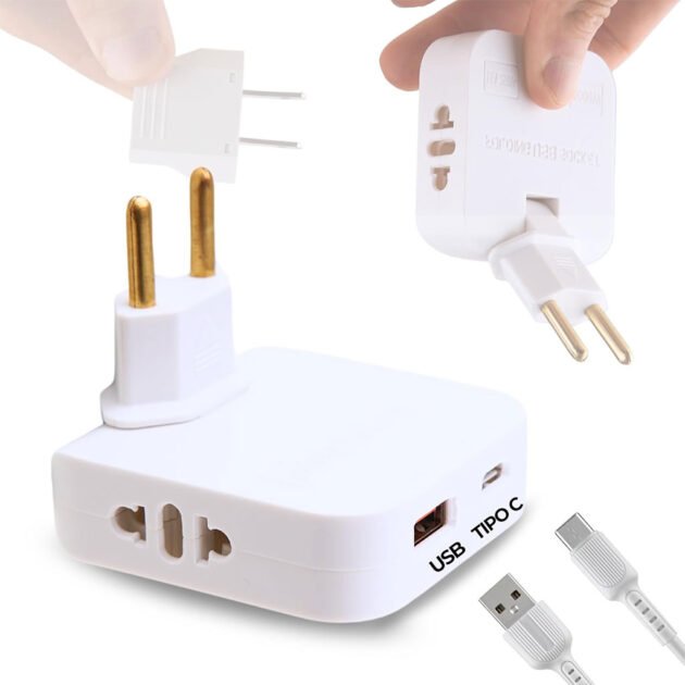 Pack 2 Multiprise Murale Plate avec USB – La puissance discrète derrière vos meubles