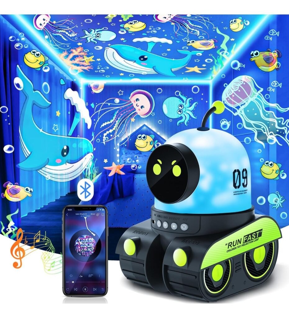 Projecteur Étoilé Robot Multifonction - Haut-Parleur Bluetooth , USB Rechargeable