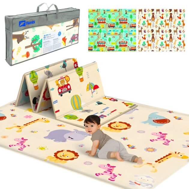 Tapis de Jeu Bébé Humbi pliable double face imperméable – Douceur, Sécurité & Apprentissage
