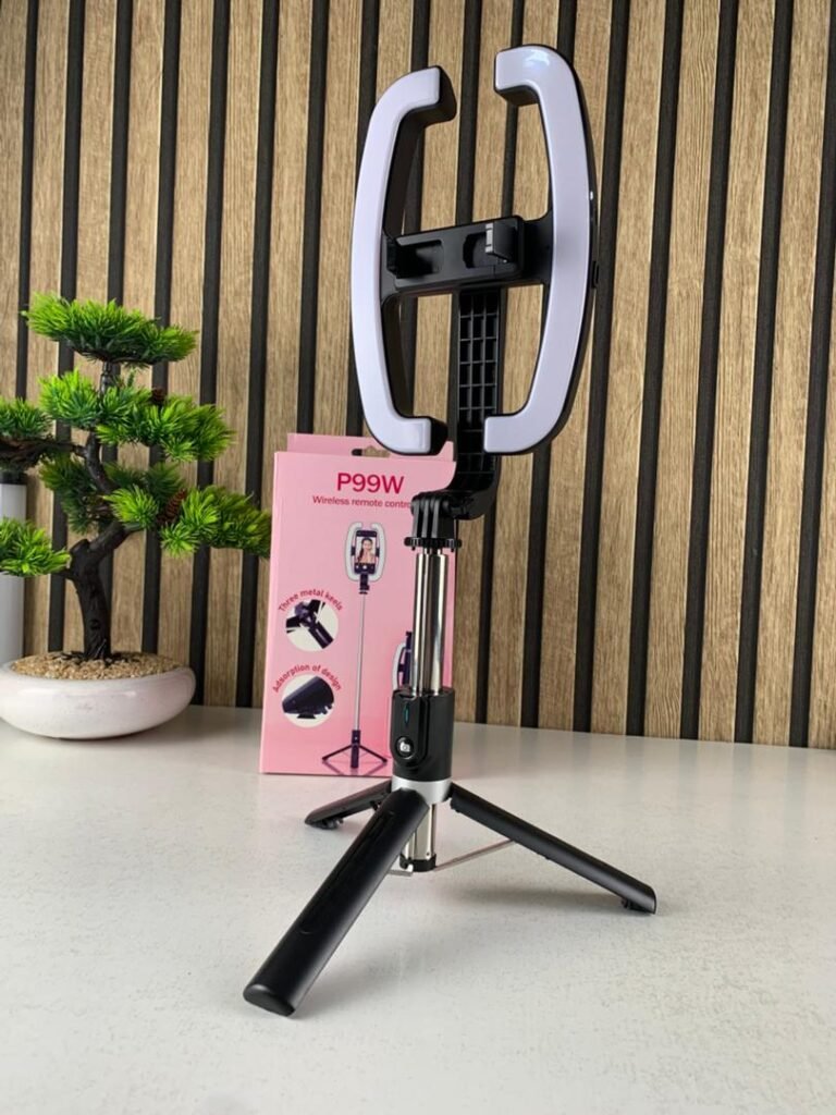 Perche à Selfie Extensible avec Support Téléphone & Lampe LED