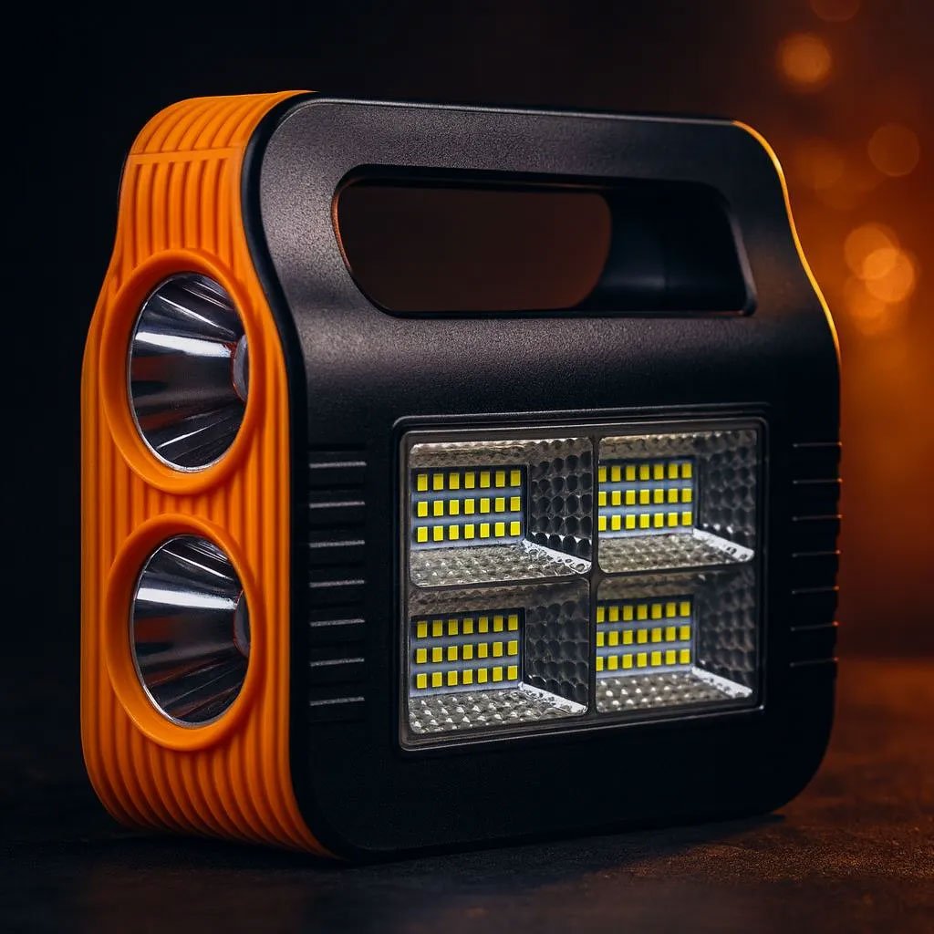 Kit Panneau Solaire Portable avec Torche LED et 2 Lampes - الصورة 3