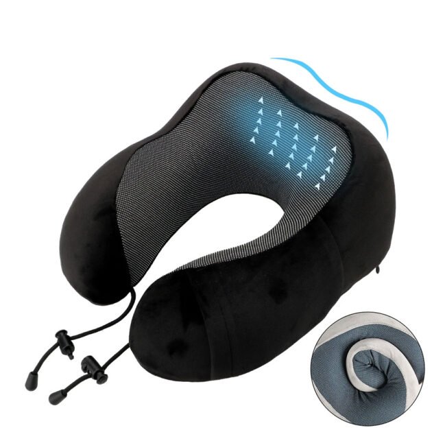 Oreiller de cou Bluetooth en mousse à mémoire de forme avec haut-parleurs intégrés