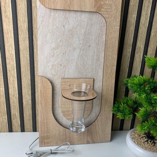 Panneau mural décoratif avec éclairage LED design moderne en bois V3 – L’harmonie parfaite entre nature et lumière