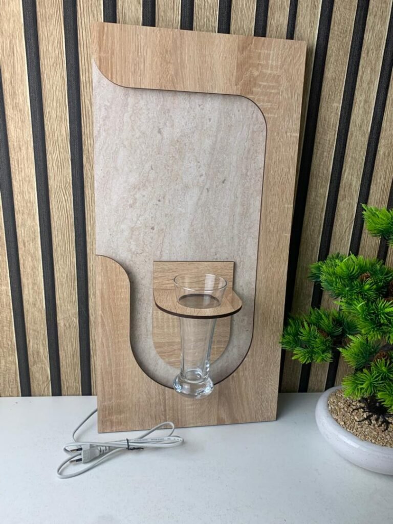 Panneau mural décoratif avec éclairage LED design moderne en bois V3 – L’harmonie parfaite entre nature et lumière