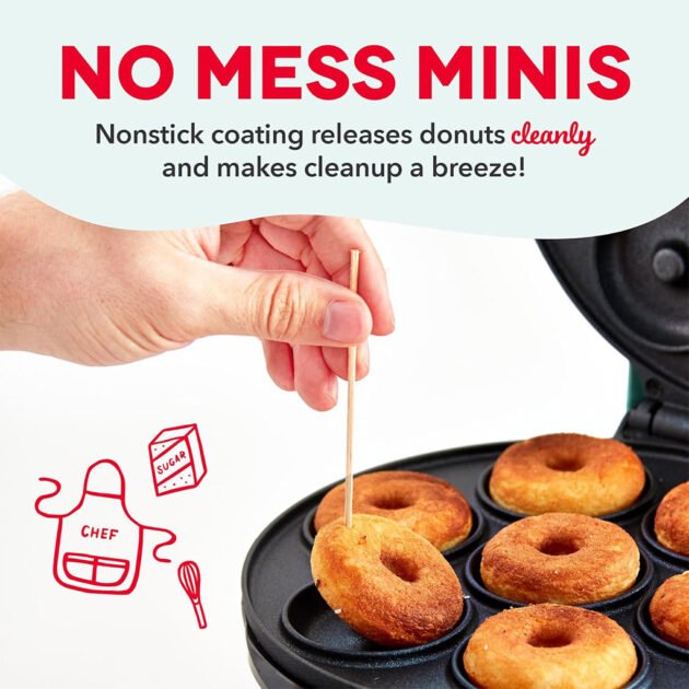 Mini Machine à Donuts Antiadhésive – 7 Beignets en Quelques Minutes