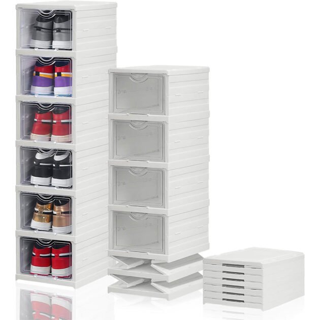 Étagère à Chaussures Pliable Transparente – Organisateur Gain de Place Transparent