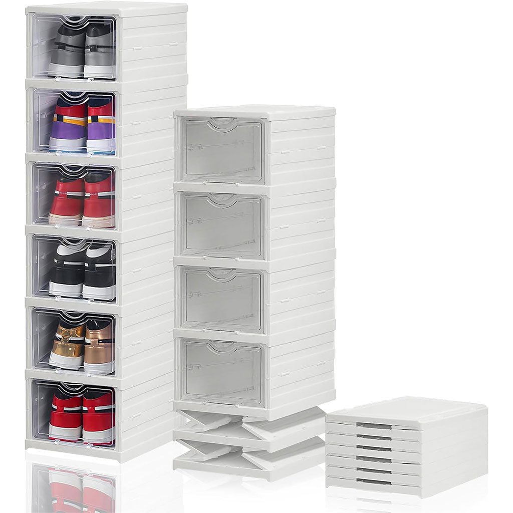 Étagère à Chaussures Pliable Transparente – Organisateur Gain de Place Transparent - الصورة 2