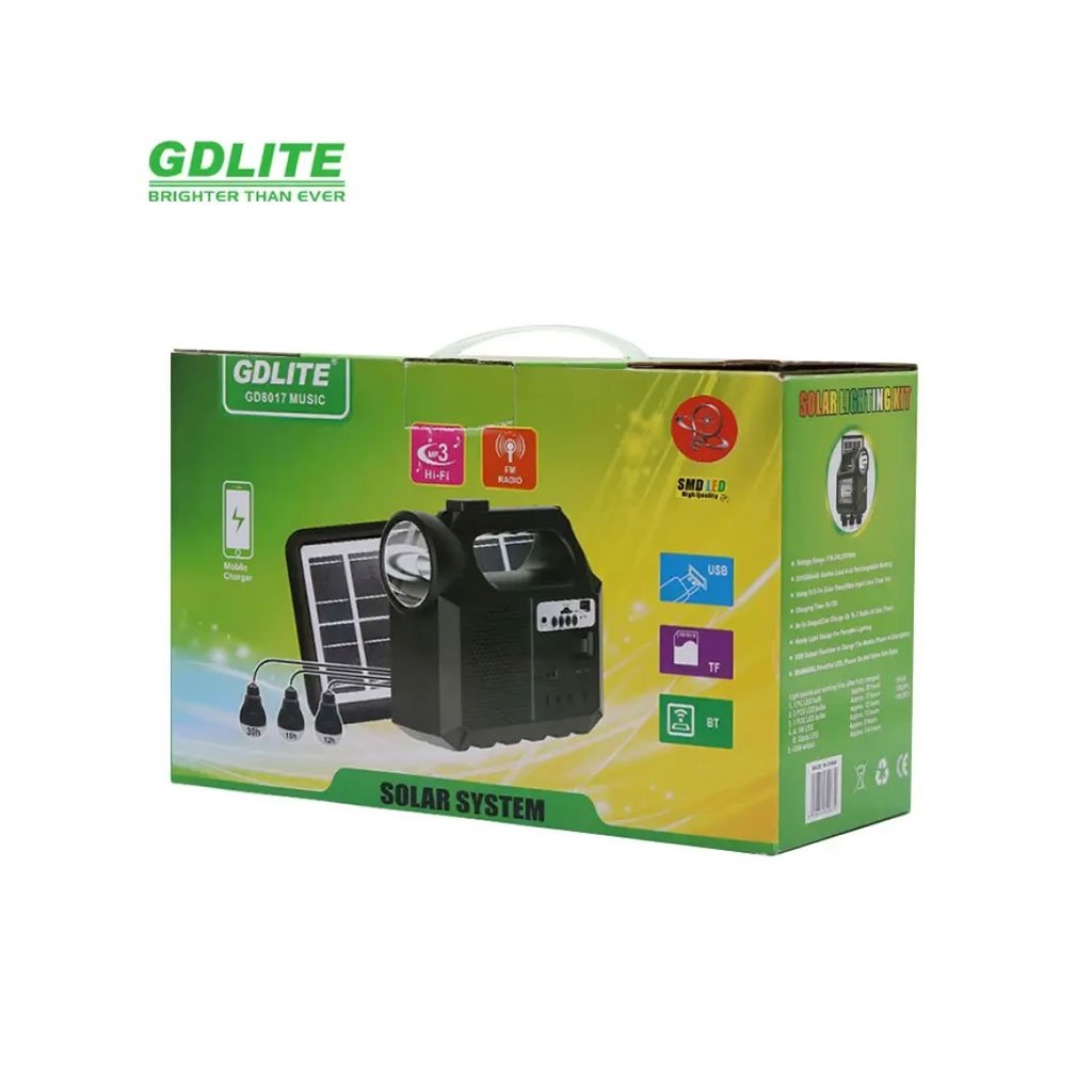 Système d’Éclairage Solaire avec Haut Parleur Bluetooth GDLITE GD8017 - الصورة 2