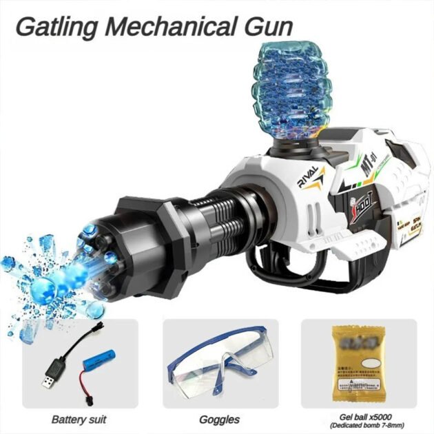 Pistolet Gatling Orbeez Électrique – Blaster Automatique à Billes Gel pour Jeu Réaliste