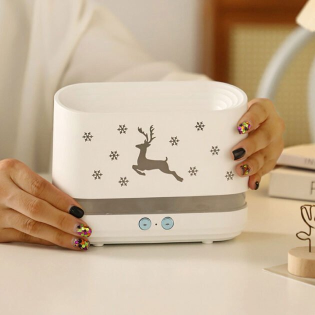 Humidificateur et Diffuseur d’Huiles Essentielles Effet Flamme LED 300ml