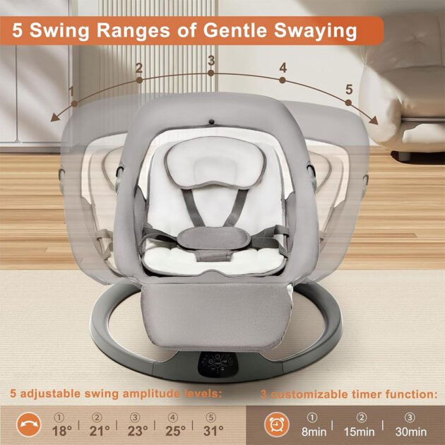 Balancelle & Berceuse Bébé Électrique YUMBOT – Confort Doux & Balancement Intelligent