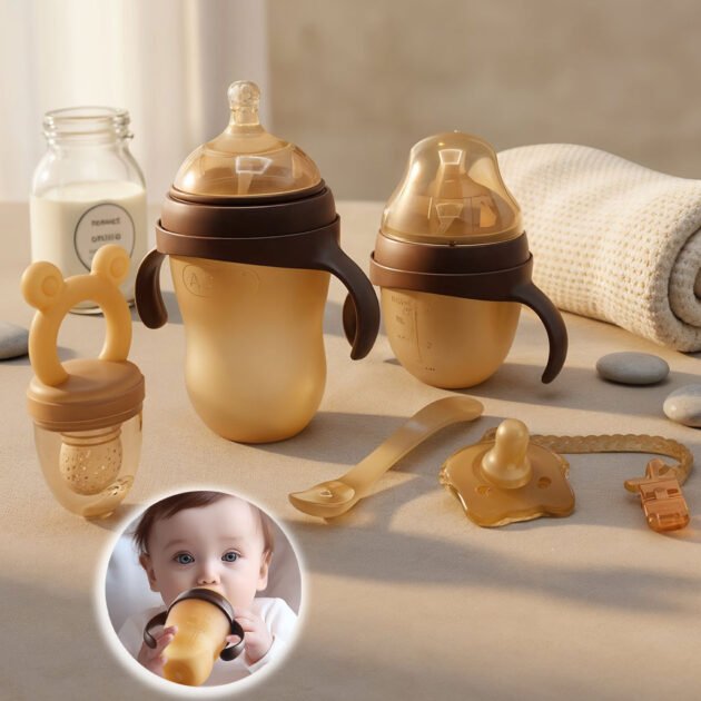 Ensemble pour bébé nouveau-né 6Pcs biberons en silicone sans BPA