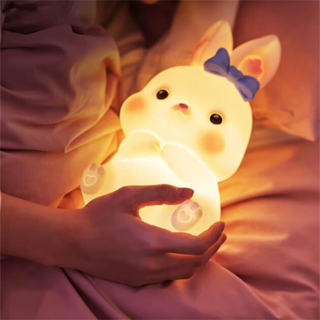 Veilleuse Enfant Design Lapin Mignon – Lampe LED Douce et Sécurisée