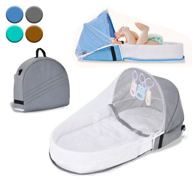 Lit Bébé Bionique Portable avec Moustiquaire – Nid de Voyage Confort Ultra-Doux