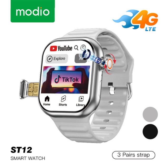 Smart Watch ST12 compatible avec carte SIM 5G – 64 Go de stockage & fonctions AI
