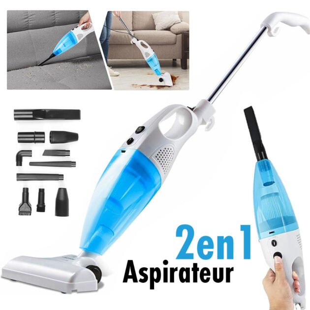 Balai Aspirateur Multismart  2en1 avec Filtre Haute Efficacité et 9 Têtes de Rechange