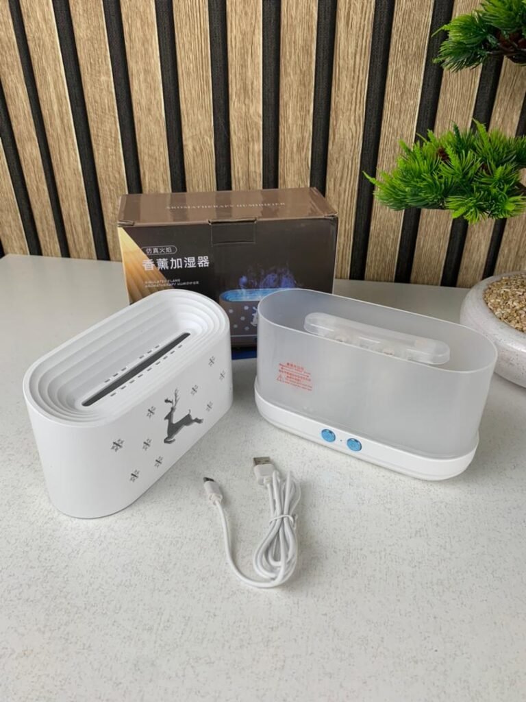 Humidificateur et Diffuseur d’Huiles Essentielles Effet Flamme LED 300ml