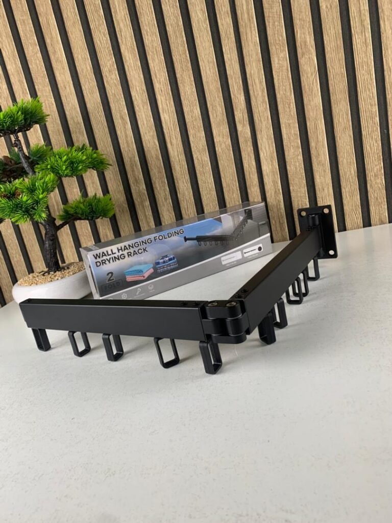 Séchoir à Linge Rétractable pour Gagner de L’espace – Séchoir Mural Pliable en Aluminium
