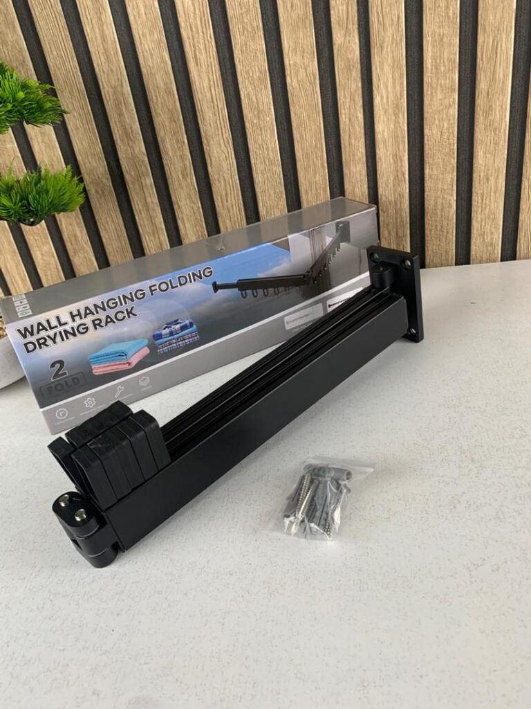 Séchoir à Linge Rétractable pour Gagner de L’espace – Séchoir Mural Pliable en Aluminium