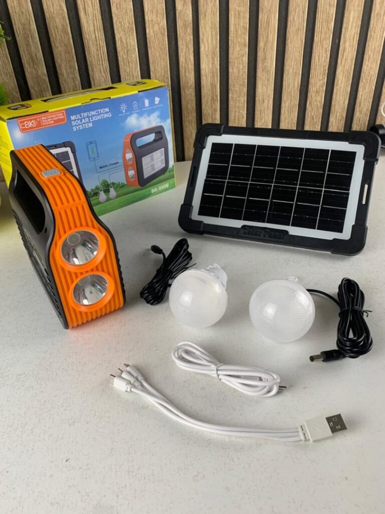 Kit Panneau Solaire Portable avec Torche LED et 2 Lampes