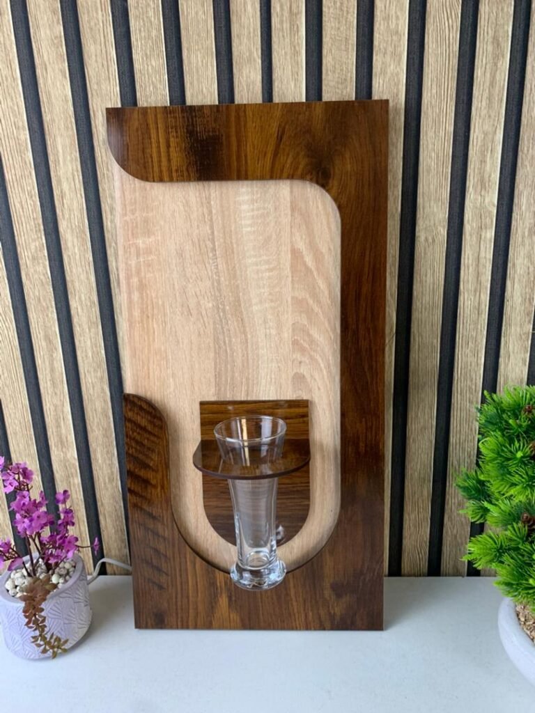 Panneau mural décoratif avec éclairage LED design moderne en bois V2 – L’élégance naturelle qui illumine vos murs