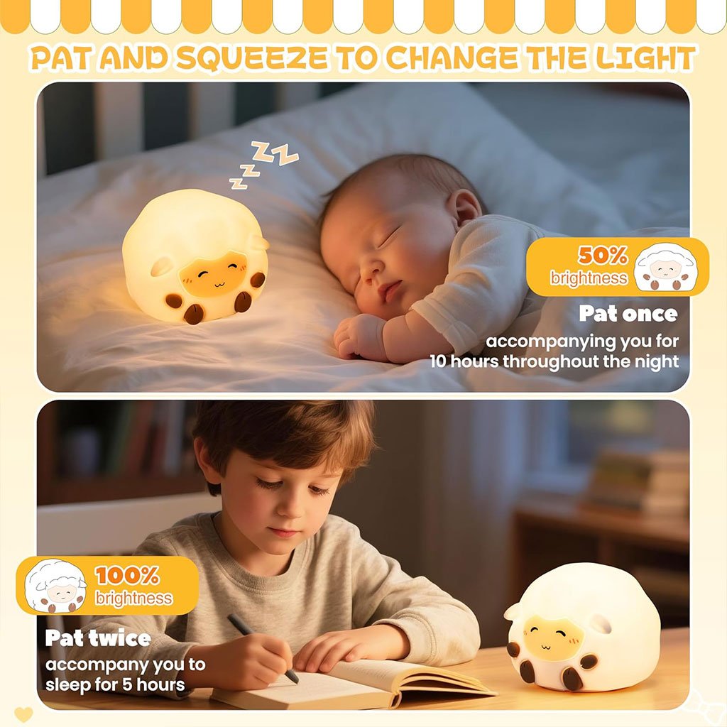 Veilleuse Mouton LED Souple et Rechargeable – Lampe Enfant en Silicone - الصورة 4