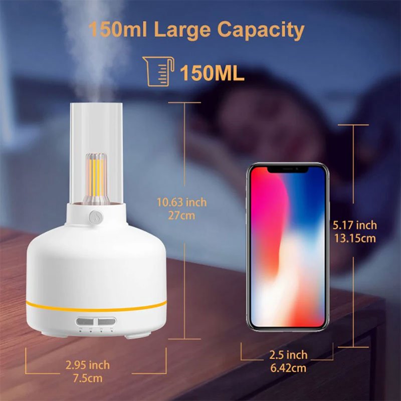 Lampe Humidificateur d’Air Vintage USB – Éclairage Doux & Diffusion d’Huiles Essentielles - الصورة 8