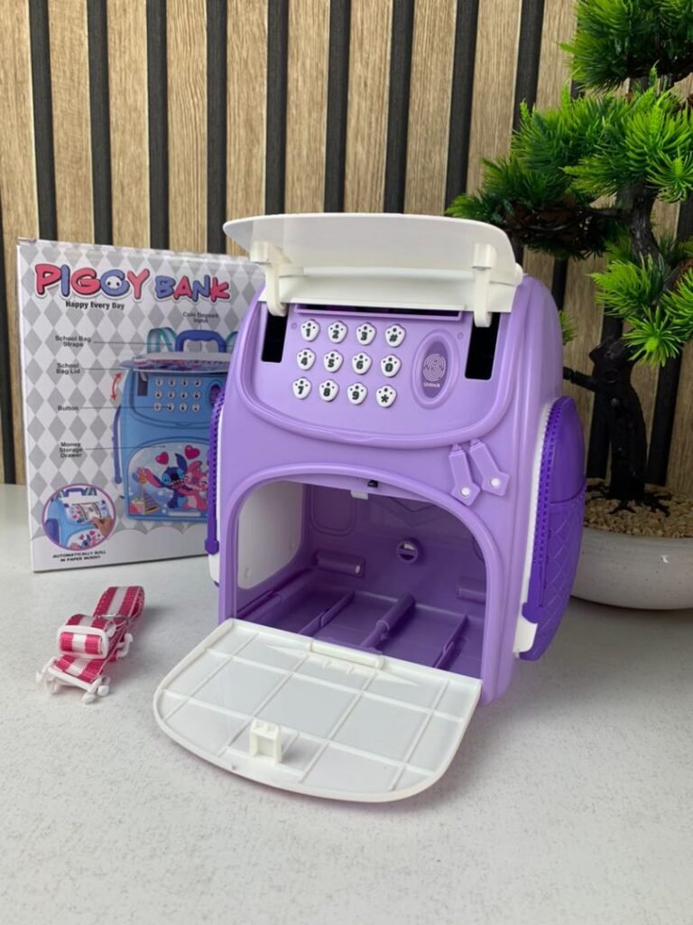 Tirelire Intelligente pour Enfants en Forme de Sac à Dos avec Verrouillage par Empreinte Digitale
