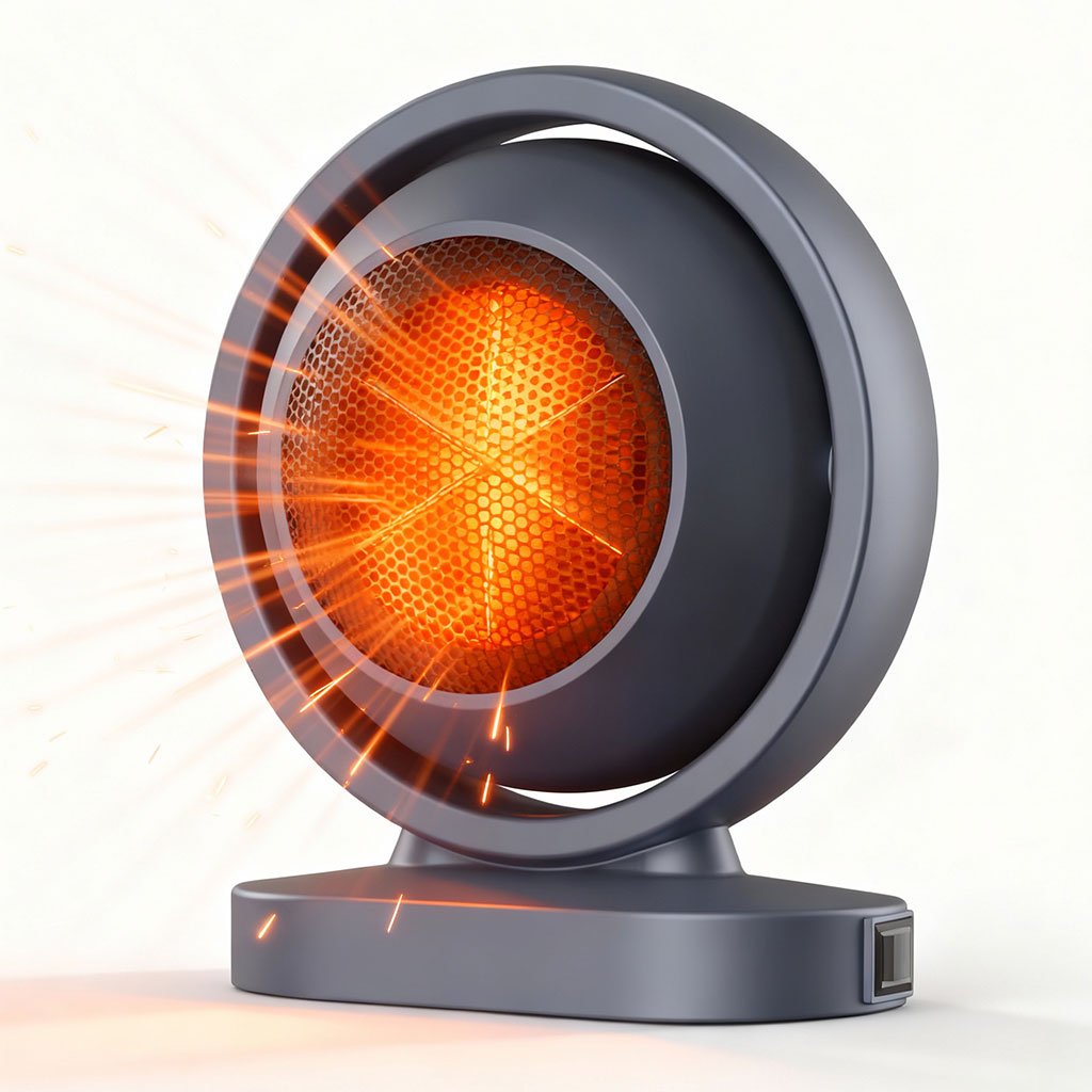 Chauffage Électrique Portable 380W avec Fonction d’Arrêt Automatique – Système Air Purifiant