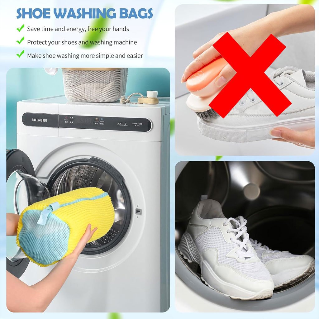 Sac de lavage chaussures pour machine à laver – Pochette protectrice en microfibre - الصورة 7